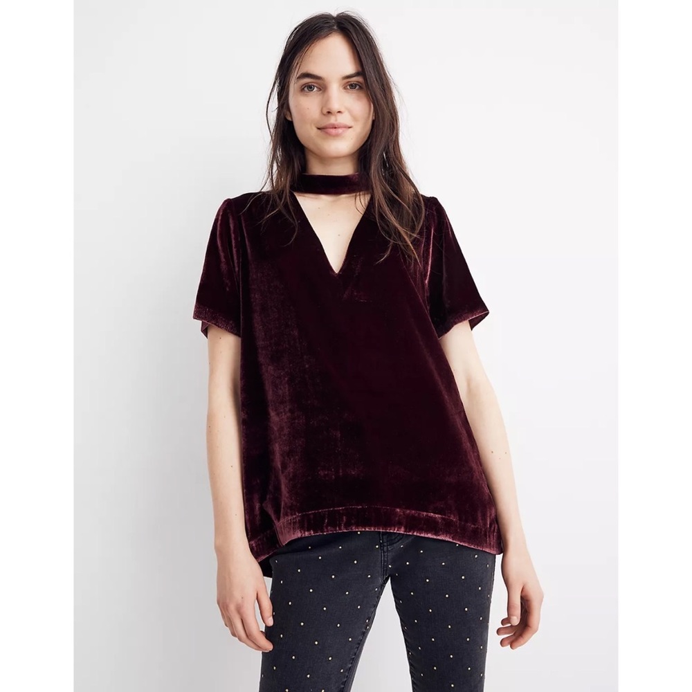 Madewell Velvet Choker Top